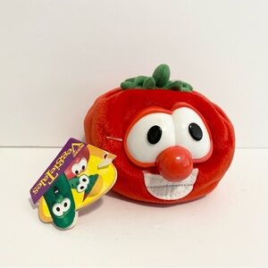 Vintage GUND Veggie Tales 5" Bob The Tomato Plush Toy Bean Bag Red 1998